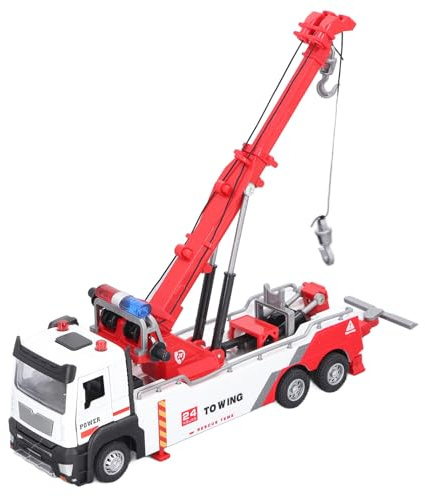 Goshyda Crane Truck Toy, High Simulation 2 Hook 1:32 Scale Engineering Tung Crane Truck Model For Home