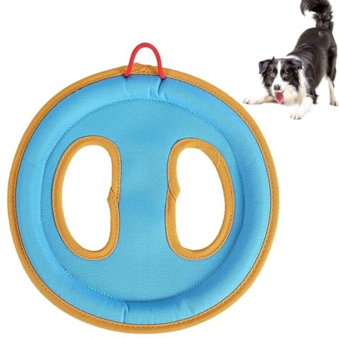 Dog Flying Disc Toy, 9.05 Pet Water Floating Flyer with Soft Edges Gentle on Teeth Lightweight Outdoor Canvas Fetch Toy,Outdoor Games Camping Beach Garden Toys for Medium to Large Dogs, 1 Piece
