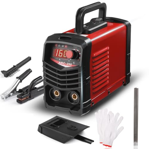 Saldatrice ad elettrodi MMA/ARC, saldatrice a inverter IGBT, saldatrice a mano con controllo sinergico, avviamento a caldo, forza ad arco e funzione anti-stick, indicatore LED