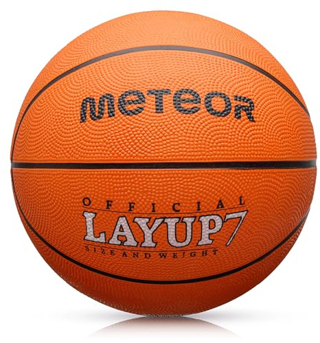meteor® Layup Kinder mini Basketball Größe #5 ideal auf die Jugend Kinderhände abgestimmt idealer Basketball für Ausbildung weicher Basketball mit griffiger Oberfläche (Größe 7 (Herren), Orange)