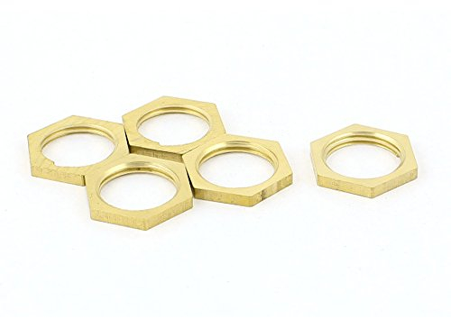 sourcing map 5stk 3/8BSP Innengewinde Messing Rohrbefestigung Sechskantmutter Kontermutter de