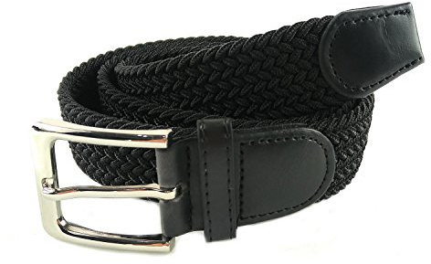 MYB Cintura elastica intrecciata per Uomo e Donna - diversi colori e dimensioni (105-110 cm, Nero)