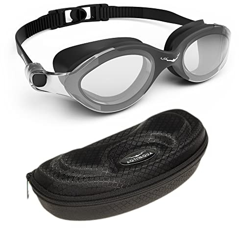 AqtivAqua SX Gafas Natacion Hombre Gafas Piscina Niño Mujer Niña (Negro, Claro)