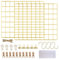 LOYONAL Deko Wandgitter Gold - Metall Fotogitter - Pinnwand Gitter Fotowand Metallgitter - Gitterwand Foto Gitter - 2er Pack Grid Wall