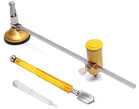 Cortador de vidrio circular con ventosa kit de herramientas para cortador de vidrio circular ajustable con cortador de vidrio (40 Cm)