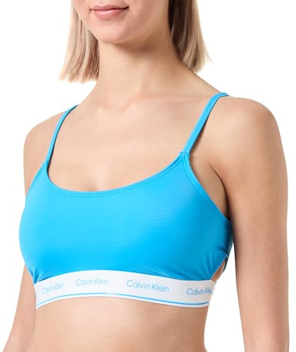 Calvin Klein Haut de Bikini Femme Bralette sans Armatures, Bleu (Malibu Blue), XS
