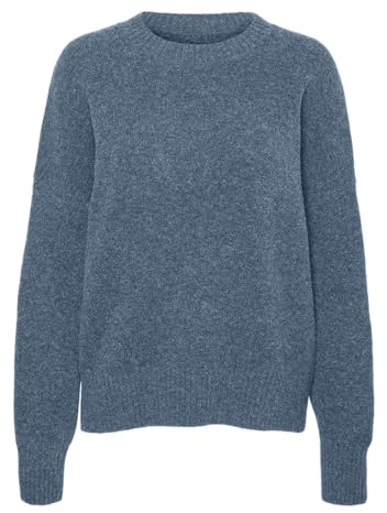 VMBOOM LS O-Neck Pullover GA Noos, Blu Cinese; Dettaglio: Melange, XS