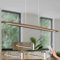 YYUTLUO LED Holz Pendelleuchte Esstisch Pendelleuchte, Braun Dimmbar mit Fernbedienung Pendellampe, Höhenverstellbar, Modernes Geradliniges Design Wohnzimmerlampe Hängend für Büro Esszimmer (130cm)
