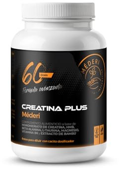 Creatina Plus Mederi con HMB, Beta-Alanina, L-Taurina, Magnesio, Vitamina B6 y extracto de Bambú - 60 dosis (420 gr)- 60 dosis (420 gr) polvo