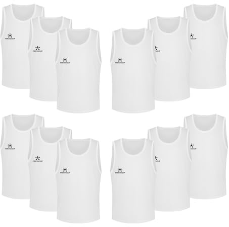 FIBOGOUP Gilet da allenamento calcistico, Gilet da calcio per bambini e adulti, Accessori per allenamento calcistico, Gilet per allenamento di squadra, bianco, XL
