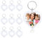 Telooco 10 Pièces Porte-Clés Photo de Cœur Plastique Porte Clé Personnalisé en Acrylique avec Photos Transparent Porte Cle Photo Cadeau à Faire Soi-Même Pendentif Photo (5 x 4,8 cm)