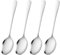 4Pcs Serving Spoons, Stainless Steel Serving Utensils Set, Large Solid Spoons Silver Soup Spoons with Mirror Polish for Buffet Dishwasher Safe for Party, Banquet, Kitchen