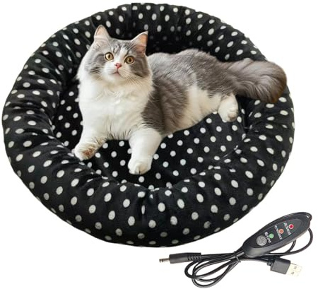 Generisch Cama calefactable para Gatos, cojín térmico USB con 3 ajustes de Temperatura, de Dormir cálido en Interiores, para Perros y Gatos y Cachorros para Exterior Interior en Invierno para