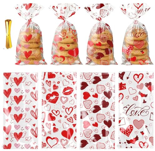 XENQITO 50 Pezzi Sacchetti Per Confetti Rossi Sacchetti Organza Per Regalo Gioielli Confetti Sacchettini Piccoli Con Coulisse Bustine In Organza Cuorini Cuore Per Valentine'S Day Bomboniere Matrimonio