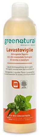 Greenatural Detergente liquido per Lavastoviglie olio essenziale biologico di menta eucalipto 500 ml