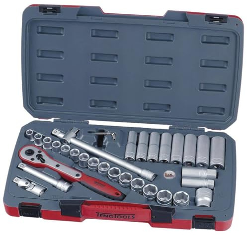 Teng T1234 1/2-Inch Drive Socket Set (34-Piece)