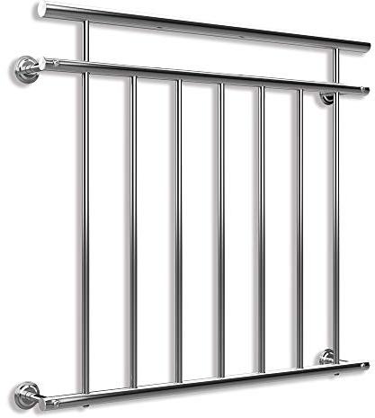 MONZANA® Balustrade de balcon français 100 cm acier inoxydable main courante garde-corps sécurité fenêtre barreaux