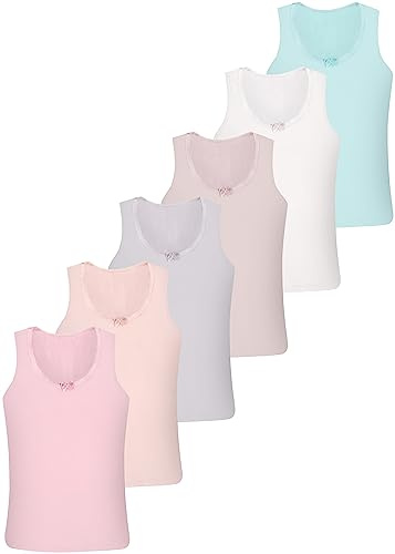 LOREZA ® 6 Camisetas de Tirantes Interiores para Niña (140-146 (10-11 años), Modelo 1
