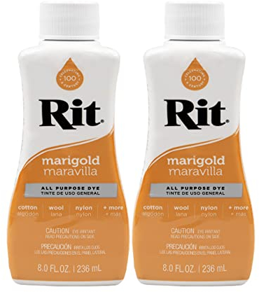 Craft County Rit Dye Mehrzweck-Flüssigkeit, 237 ml, ideal für Kleidung, Accessoires, Dekoration und vieles mehr, 2er-Pack und Ringelblume in verschiedenen Farben