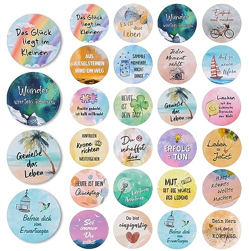 COLOFALLA 120 Stk 4cm Spüche Aufkleber Bunt Sticker mit Positiven Sprüchen Motivationssticker Mutmacher Sticker Inspirierende Motivationsaufkleber zur Jugendweihe (Bunt)