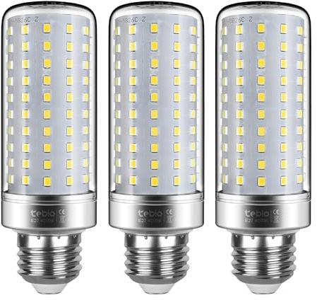 tebio E27 LED Maisbirne 3er-Pack [4000K Neutralweiß | 25W=200W | 220-240V] – Energiesparend, Nicht dimmbar, für Wandleuchten, Stehlampen & Deckenleuchten