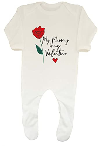 Shopagift Mummy is My Valentines Baby Romper Mum Heart Valentines Day Boys Girls White