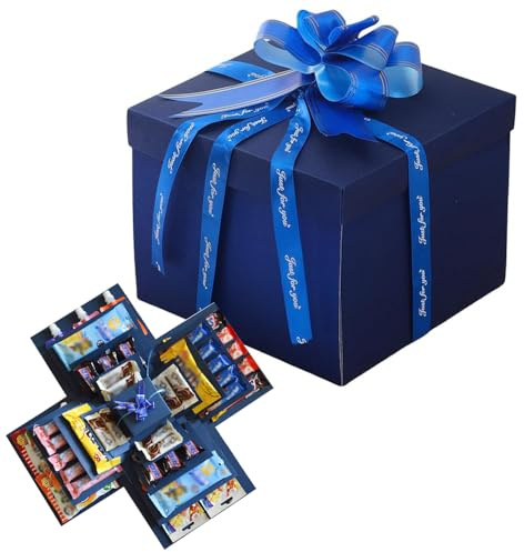 Pasdrucn 5-Layer Surprise Diy Explosion Gift Box, Surprise Gift Box(Blue)