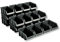 hünersdorff 24 cajas apilables, tamaño 2, de polipropileno irrompible (PP), recicladas, ideal para sistemas de ordenación y clasificación, placas de pared, estanterías de taller, color negro