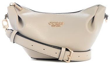 GUESS Amorette Top Zip Shoulder Bag, Bolsa de Hombro Mujer, Beige, Talla única