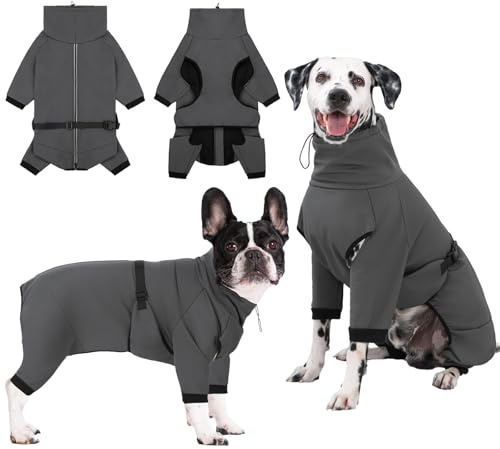 Cyponpy Cappotto Impermeabile Cane Antipioggia Maniche Lunghe con Strappo Riflettente Vestiti per Cani Cappotto Invernale Fodera in Pile Cappottino Caldo Giubbotto Cane Taglia Piccola Media Grande