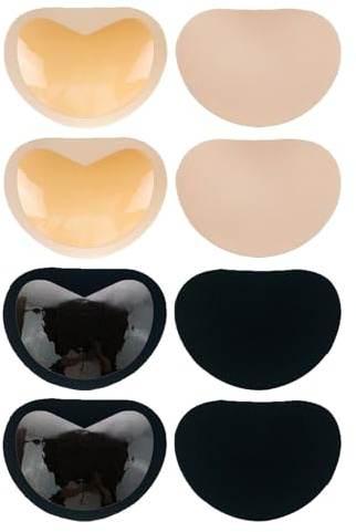 QSZHSL 4 Paires Coussinets Soutien-Gorge, Auto-Adhésif Coussinets Soutien-Gorge, Inserts de Soutien-Gorge Push-up Adhésifs, Auto-Adhésifs Amovibles Push Up Breast Enhancer pour Bikini