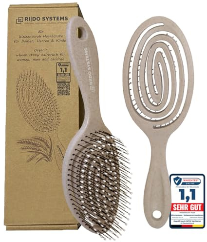 Ri|Do Systems Spazzola capelli senza strappi - [TESTO MOLTO BUONO] - Spazzola districante e spazzola detangler per donne, uomini e bambini, per ricci, capelli bagnati, lunghi e fini