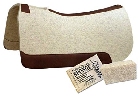 5 Star Horse Saddle Pad - 1 Thick Western Contoured Natural Pad - The Performer Full Skirt 32 X 32 Free Sponge Saddle Pad Cleaner IncludedF