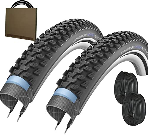 Schwalbe Reifen Marathon Plus MTB HS468 Pannenschutz Reflex 26x2.10 | 54-559 + AV Schlauch (Set 2 Stück)