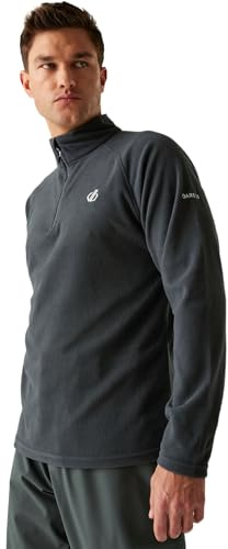Dare 2b Men's Freethink II Half Zip Hiking Fleece, Lightweight Skiing Everyday Midlayer Ebony Grey