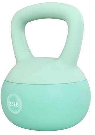 Fitvids Soft Kettlebells - Sea and Iron Sand Filled Weights for Women and Men - Color Coded Soft Vinyl Kettlebells, Multiple Sizes