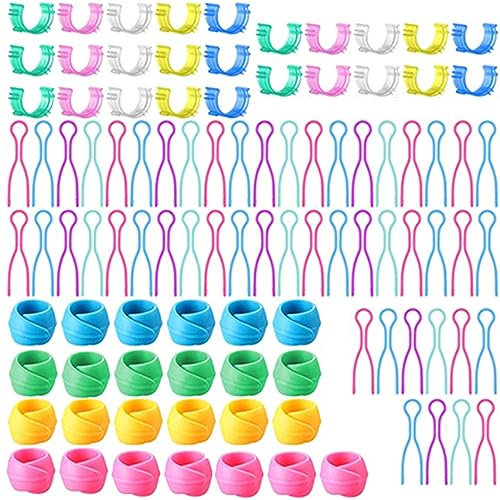 ANBOO 100 pac Pinzas de bobina de puerta, pinzas de lata, Hugger de bobina de hilo, accesorios de costura de plástico para carrete de alambre