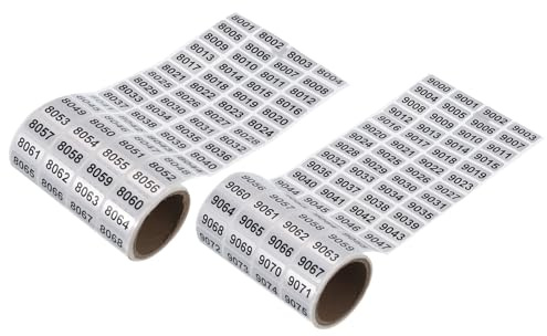 sourcing map 8001 to 9000, 9001 to 1000 Consecutive Number Stickers Inventory Label Black Numbers for Office Warehouse Numbering Classification, Total 2000pcs