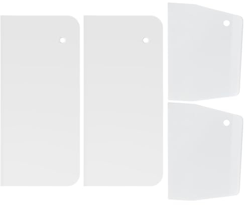 XNIVUIS 4 Stück Teigschaber Spachtel Backen, Flexibel Kuchenschaber, Spachtel Küche, Teigschneider und Teigkarte Set, Kunststoff, Kuchenschaber für Schokolade, Mousse, Kuchendekoration (Weiß)