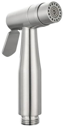 Tecmolog Douchette Toilette WC en Acier Inoxydable Pulvérisateur de Bidet à Main avec 2 Modes de Jet, Nickel Brossé, WS024A