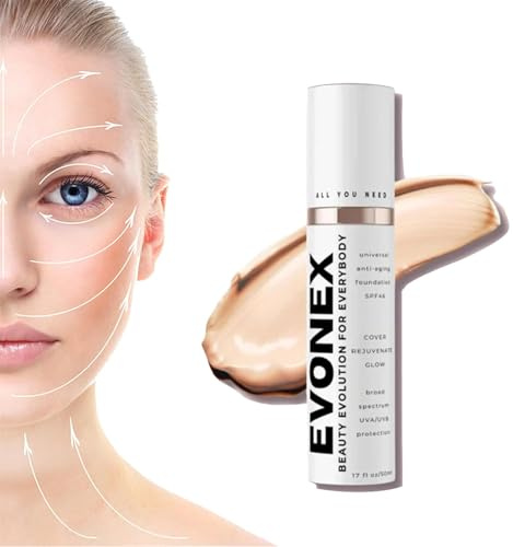Evonex Age Defying Makeup, Evonex Age Defy Foundation, Crème hydratante teintée anti-âge, Sérum fond de teint pour femme, Teinte universelle, Crème solaire teintée légère pour le visage (1Pcs)