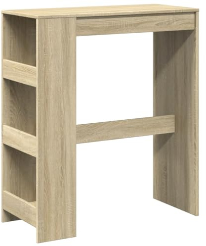 Table de bar avec étagères chêne sonoma bois d ingénierie