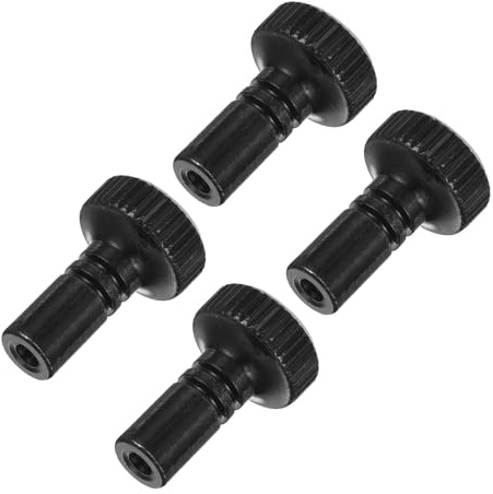 sourcing map 4Pcs Lamp Turn Knob On/Off Lamp Switch Replacement Brass Light Switch Knob Lamp Knob Lamp Switch Extension 19mm Length for Lamp Socket Switch, Black