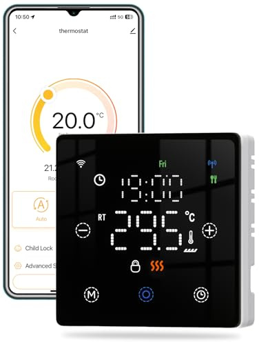 MOES Termostato WiFi a Batería de 2 Hilo, Calefaccion la Caldera Apto para Calderas de Gas, Termostato Programable Controlable por Voz, Compatible con Google Assistant/Alexa/Tuya/Smart Life