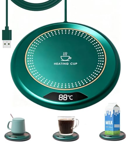 Wowsofty USB Powered Coffee Warmer with 3 Temperature Settings and Display Portable Mug Warmer with 8hrs Auto Shut Off Smart Touch Electric Cup Warmer for Coffee Tea Milk Desk Office Home Use