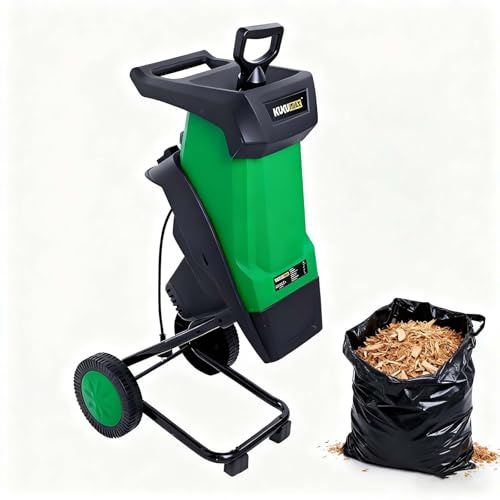 SIEEOUR 2400w Astilladora De Madera Eléctrica, Triturador De Jardín Con Diámetro De Corte 40mm Y Bolsa De Recogida 50l, Apagado De Seguridad Y Diseño Para Limpieza De Jardín Fácil