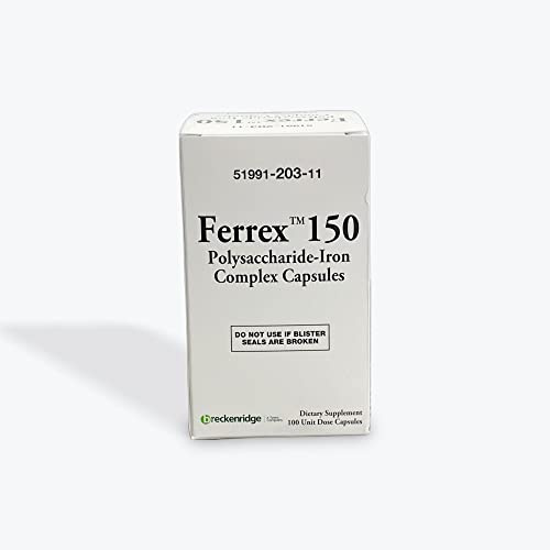 Ferrex 150 Polysaccharide Iron Complex Capsules by Breckenridge - 100 Ea