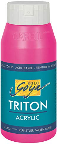 KREUL 17042 - Solo Goya Triton Acrylfarbe violettrot, 750 ml Flasche, schnell und matt trocknend, Farbe auf Wasserbasis, in Studioqualität, vielseitig einsetzbar, gut deckend und ergiebig