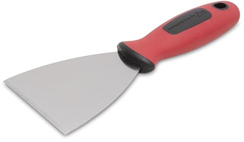 Marshalltown starrer Schaber mit Soft Grip Griff und breitem Ende, aus Carbonstahl, Breite: 76 mm