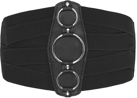 BlackButterfly Cinturón Enrejado Elástico de Corsé de Cintura de 18CM (Negro, XXL)